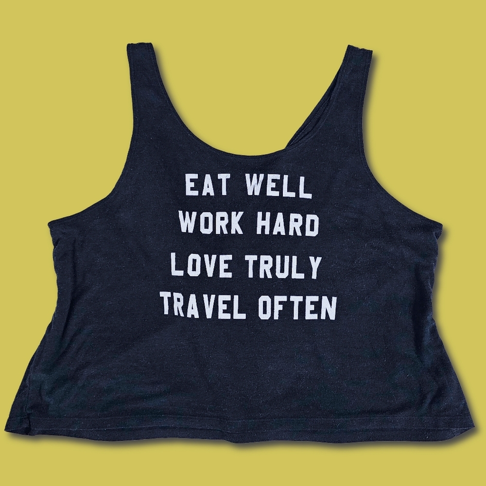 Wildfox - Black Oversized Fit Motivational Tank Top